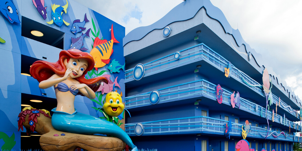 Ariel overlooks "The Little Mermaid" at Disney's Art of Animation Resort. (Photo: Matt Stroshane / Disney.)
