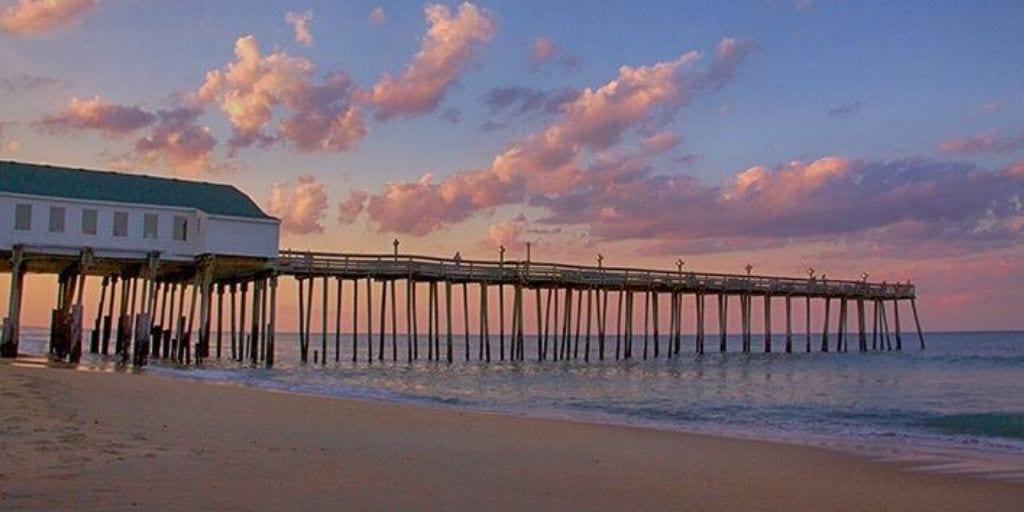 best family beaches in North Carolina: Kitty Hawk and pier