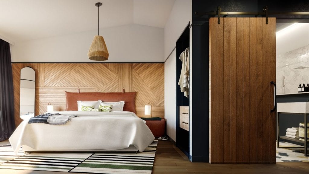 Hotels in Napa: room and bathroom at Calistoga Motor Lodge in Calistoga