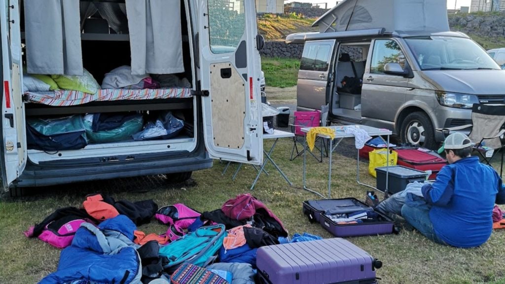 Packing up the campervan and heading back to Reykjavik (Photo: Kerry Sainato)