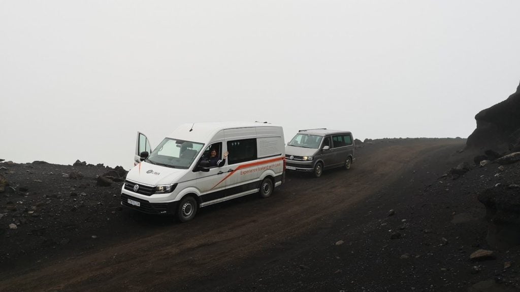Van in Iceland at the top of a volcanic mountain (Photo: Kerry Sainato)