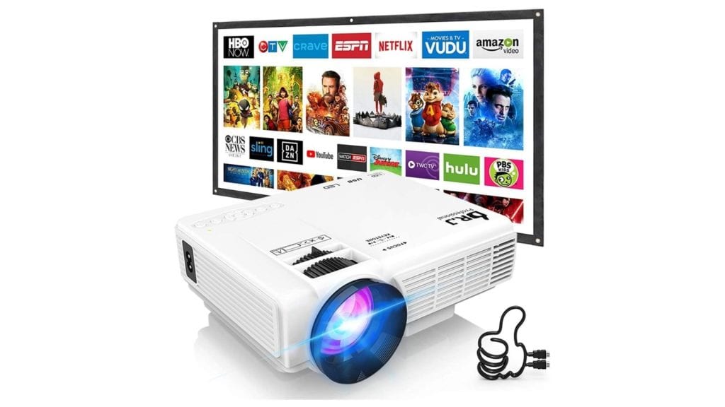 DR-J Mini Projector and Outdoor Movie Screen Combo