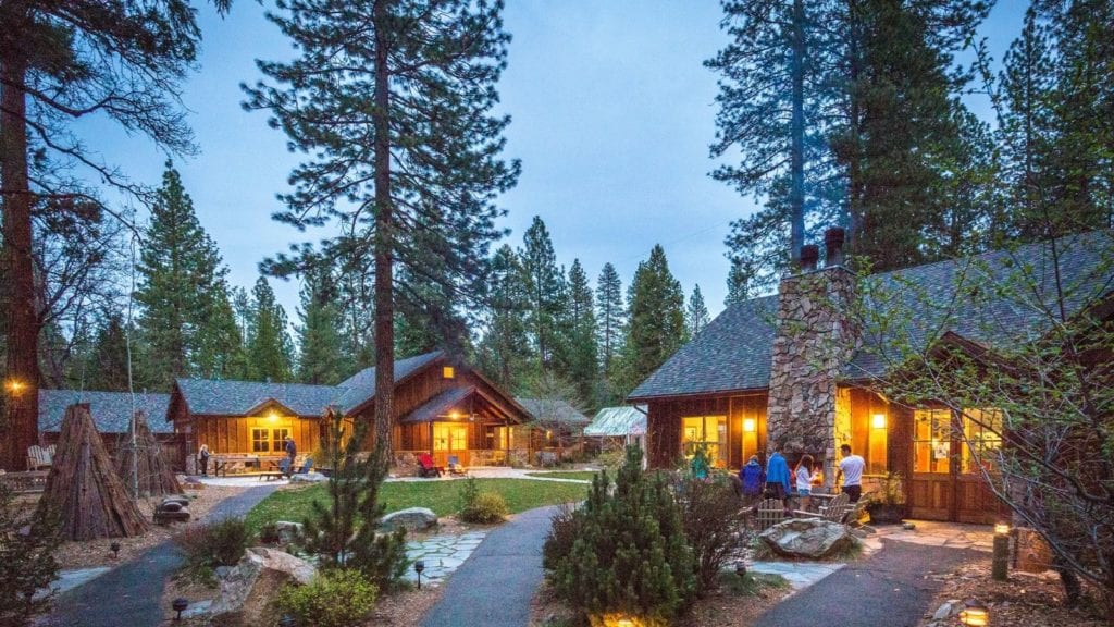 Cabins and common areas at Evergreen Lodge at Yosemite, a place to stay near Yosemite