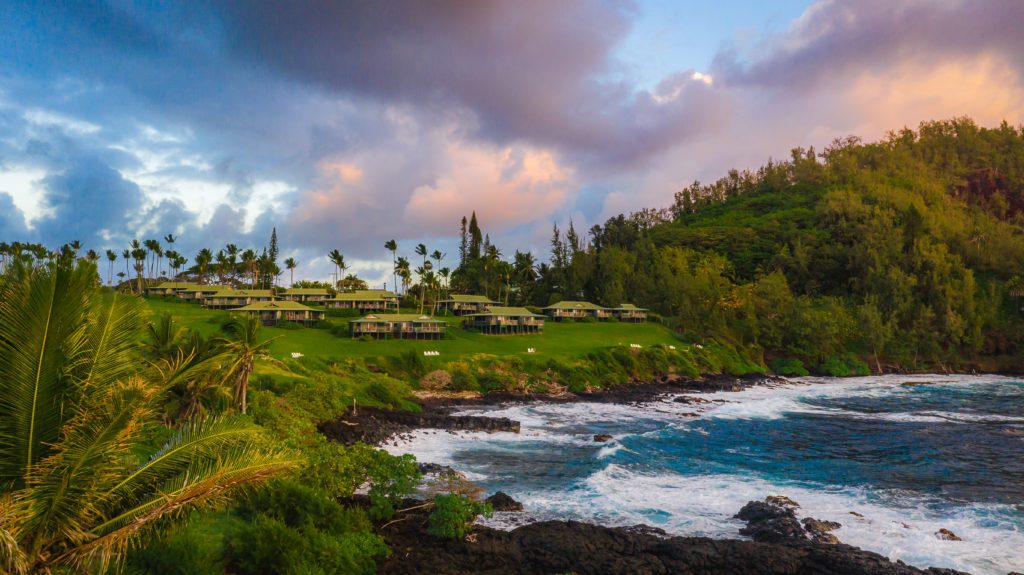 Aerial view of Hana-Maui resort, formerly the all-inclusive Hawaii resort Travaasa Hana