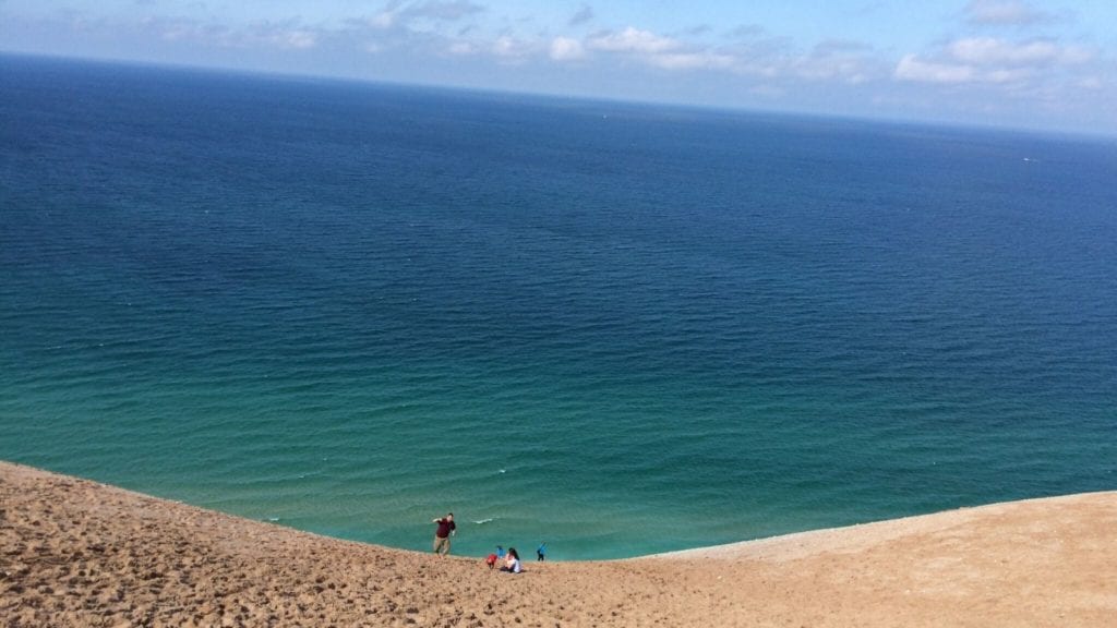 Sand dunes and water at Sleeping Bear Dunes National Lakeshore: best national parks in spring