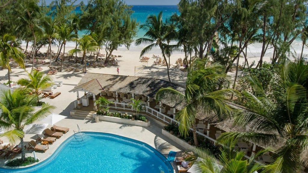 View of the pool and beach at Sandals Barbados, St. Lawrence Gap, Barbados (Photo: Sandals)