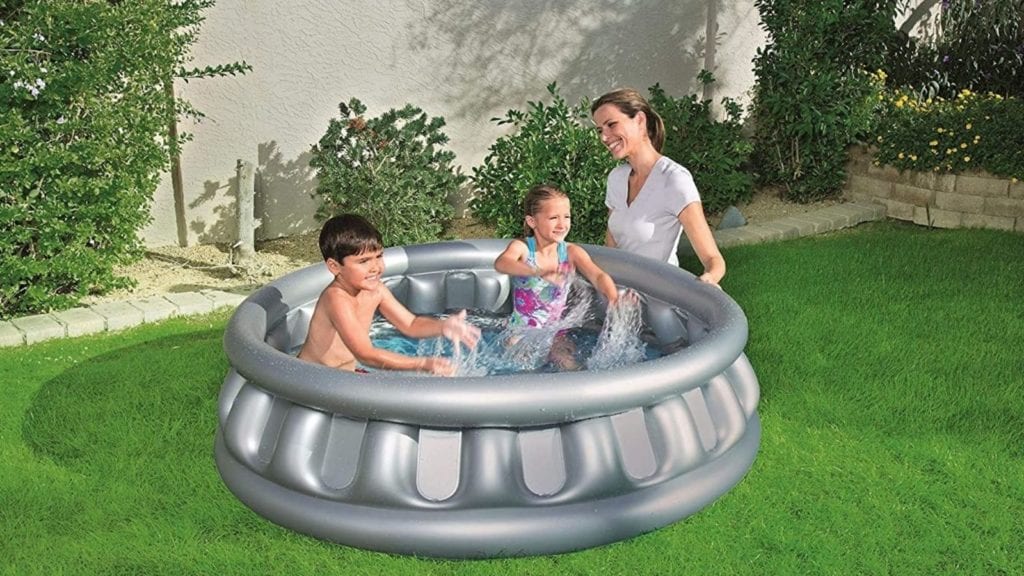BAKAM Huge Inflatable Swimming Pool for Kids and Adults Garden Summer Water Fun Large Blow Up Pool for Family Outdoor Backyard Press and Auto Pump Up