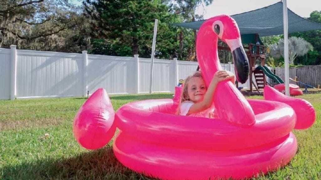 FUNFEED Inflatable Kiddie Pool Flamingo