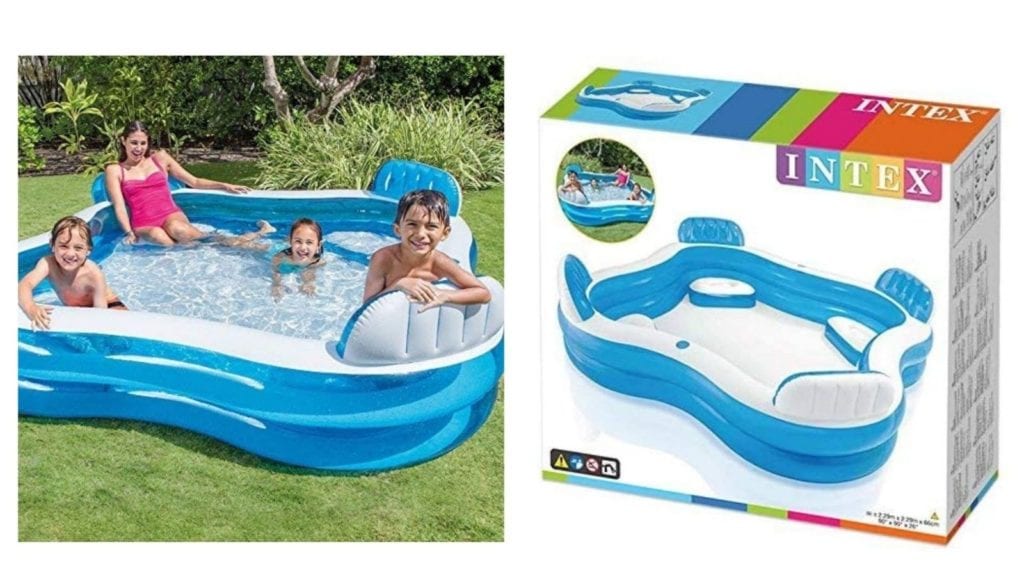 XM&LZ Multifunction Easy Set Inflatable Pool,Above Ground Water Pool with Pump,Round Swimming Pool for Adults Kids,Garden Blow Up Pool Blue 180x73cm