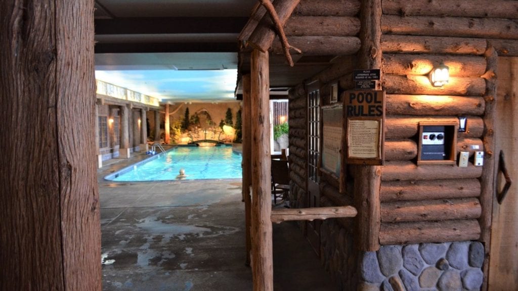 Adirondack-themed indoor pool at the Mirror Lake Inn (Photo: Dave Parfitt)