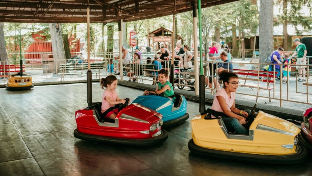Kiddie bumper cars at Knoebels Amusement Park, an amusement park for kids that's perfect for younger children too