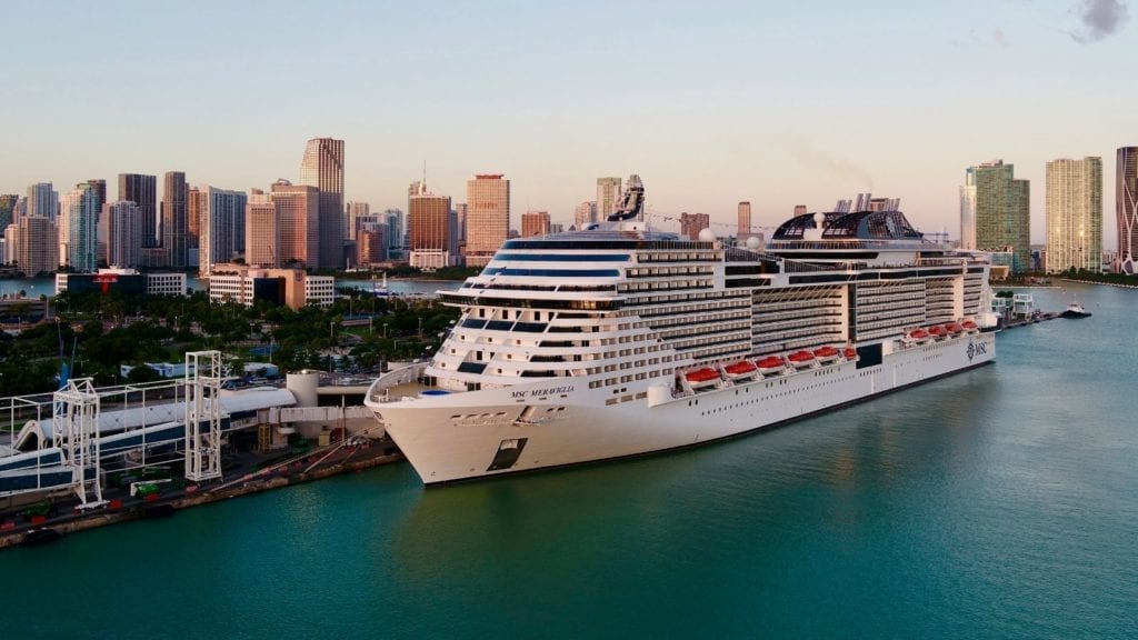 MSC Meraviglia in port at Miami, Florida (Photo: MSC Cruises)