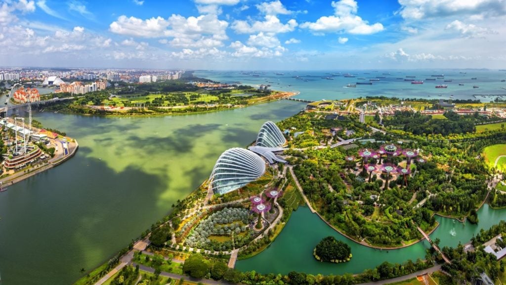 Bird's eye view of Singapore City skyline in Singapore. (Photo: Shutterstock)