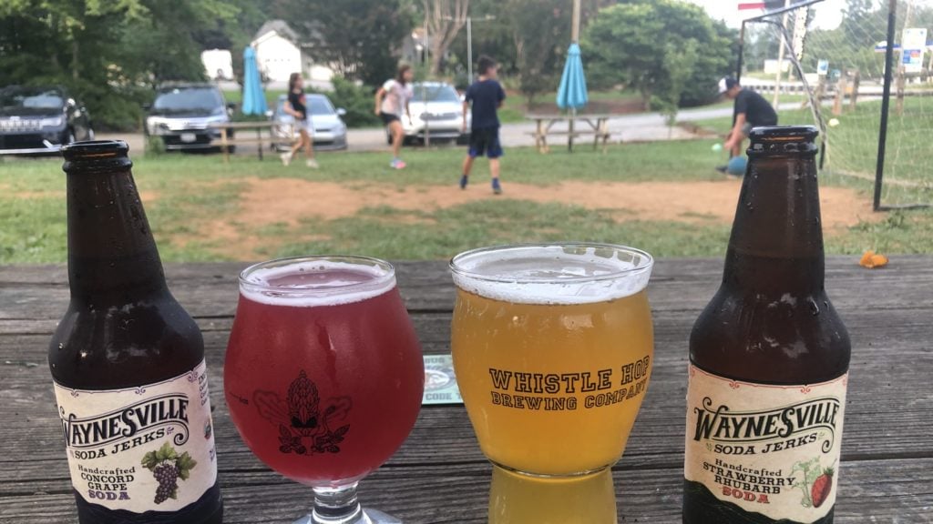 Beers, sodas, and soccer at Whistle Hop Brewery near Asheville, North Carolina