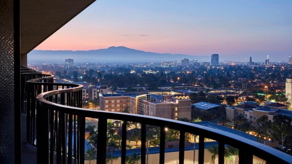 Balcony view from a guest room at the Anaheim Marriott (Photo: Marriott)