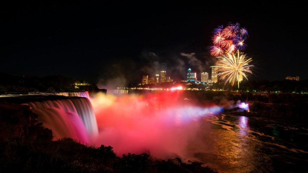 Fireworks over Niagara Falls (Photo: Stephen Matera / New York State Office of Parks, Recreation, and Historic Preservation)