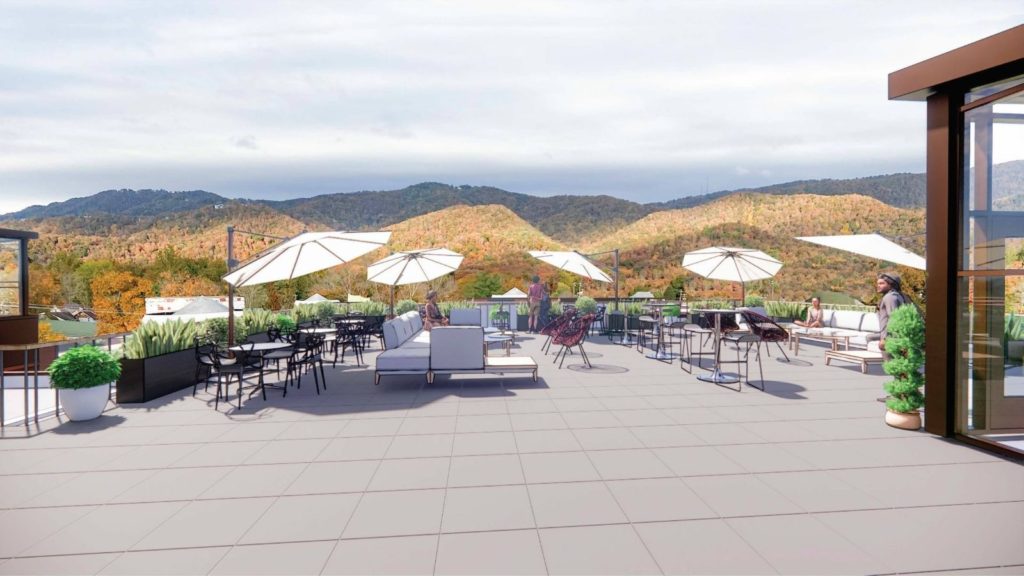 Artist rendering of the outdoor terrace (Photo: The Schoolhouse Hotel)