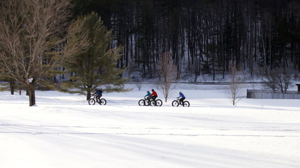 Snowbiking in Woodstock is one of the best New England winter getaways for non-skiers (Photo: Woodstock Inn)