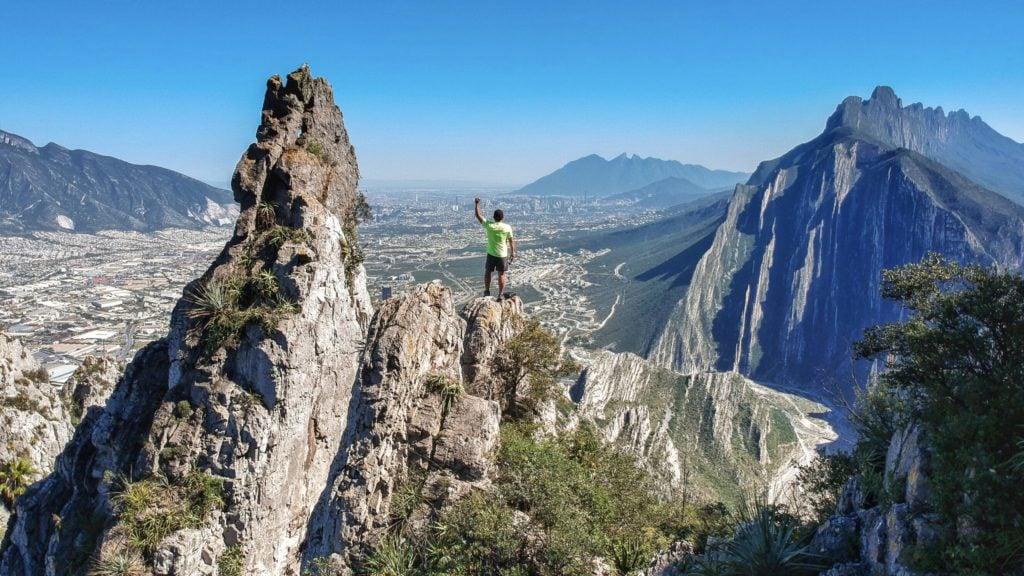 Mountains, hiker, and Monterrey, Mexico
