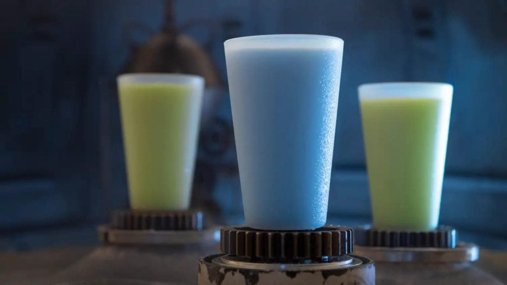 Blue and green milk at Star Wars: Galaxy's Edge in Orlando (Photo: Disney)
