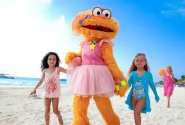 Sesame Street Characters and Kids at Beaches Negril