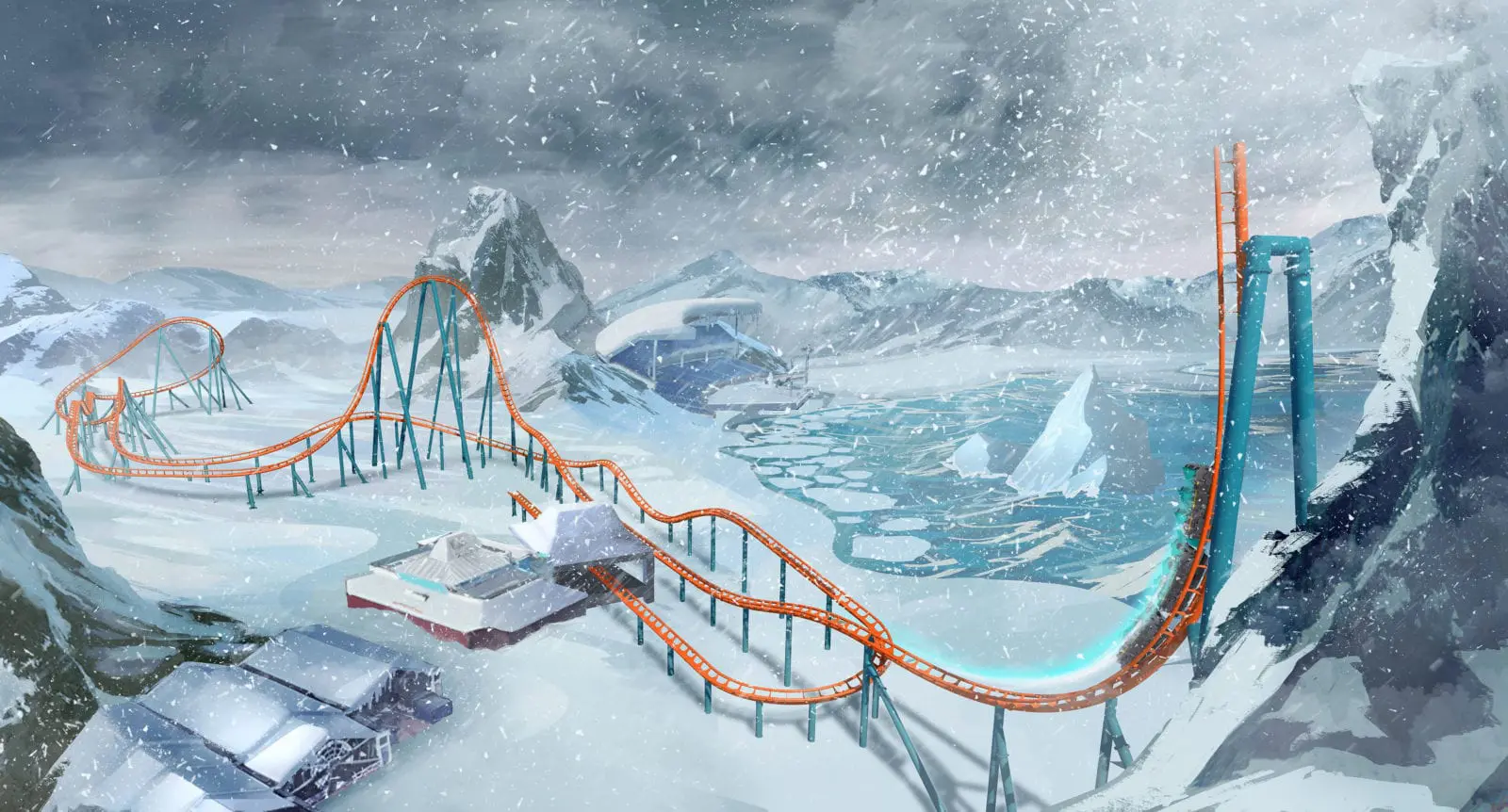 Ice Breaker coaster at SeaWorld Orlando