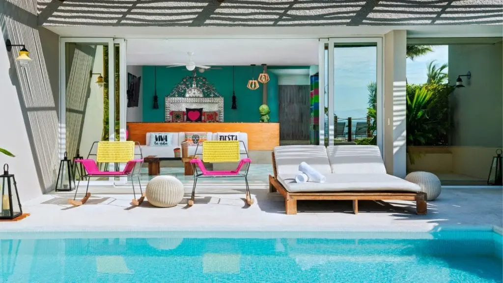 W Punta de Mita room interior with pool (best hotels for couples in Mexico)