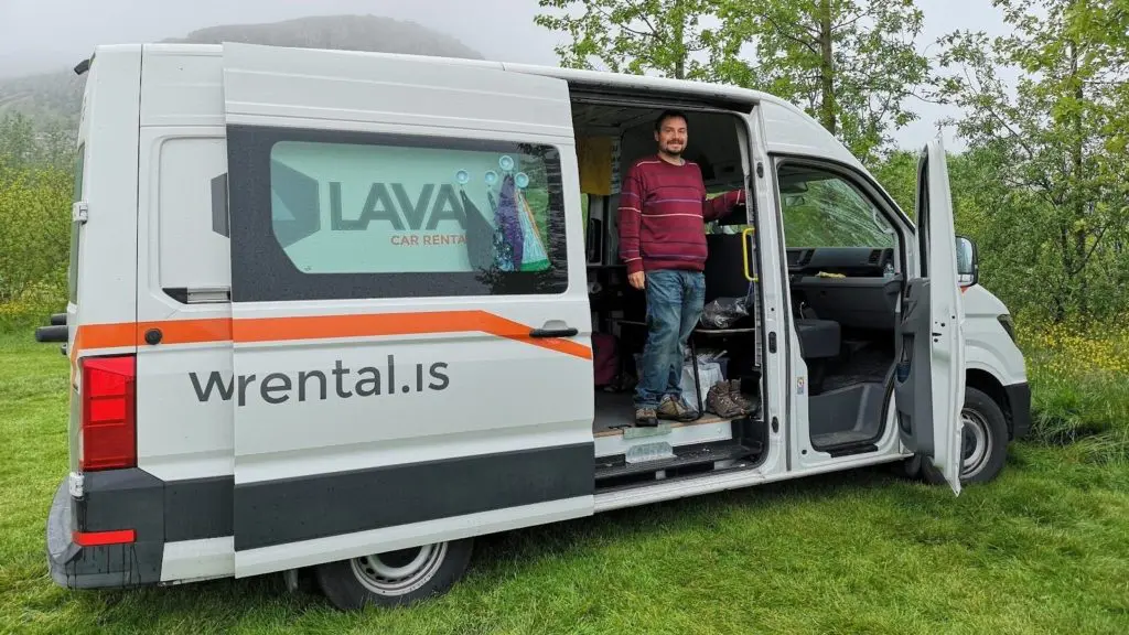 Side view of a campervan at an Icelandic campground (Photo: Kerry Sainato)