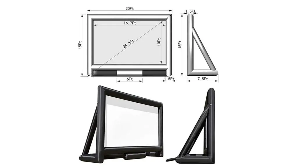 Sewinfla Inflatable Movie Screen with Blower for Front and Rear Projection