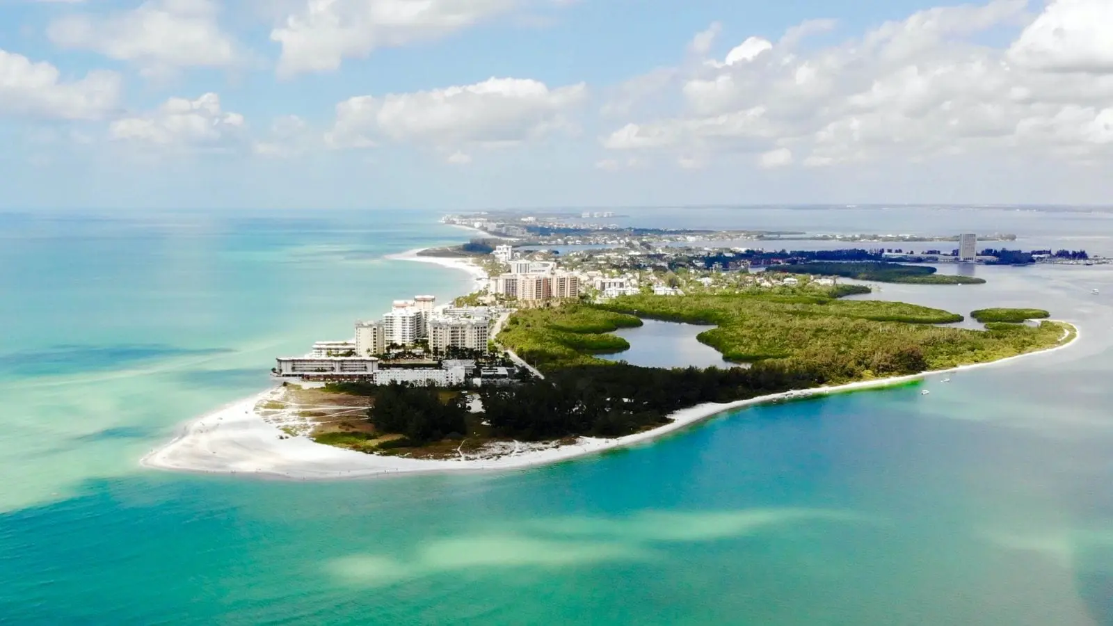 Beautiful aerial view of Lido Key, Longboat Key, and Big Sarasota Pass in Sarasota, Florida (Photo: Ryan McGill / Shutterstock)