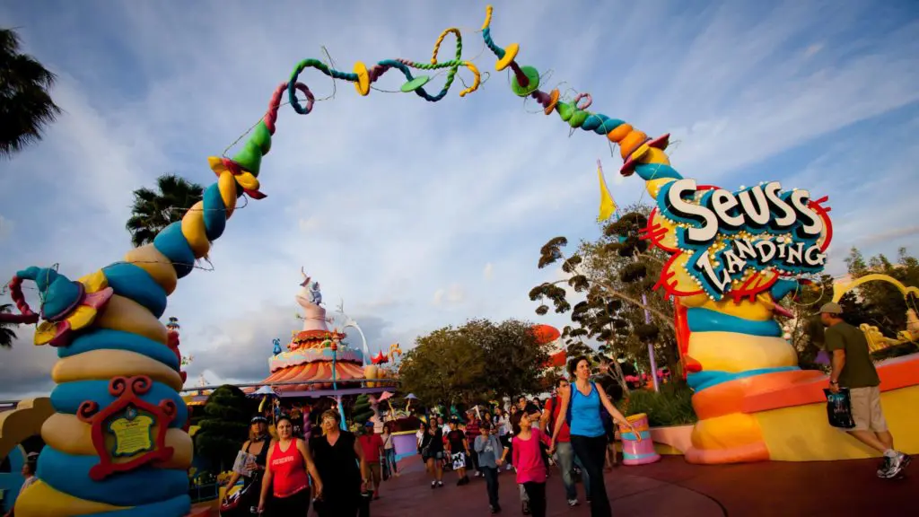 Seuss Landing at Islands of Adventure. Awash with color, music and whimsy, Seuss Landing is where the beloved books of Dr. Seuss spring to life.