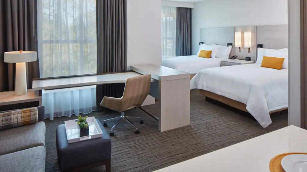 View of room at Hotel Trio in Healdsburg, California