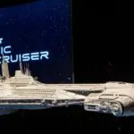 A model of the Halcyon starcruiser is viewable by guests for a limited time in Disney’s Hollywood Studios at Walt Disney World Resort in Lake Buena Vista, Fla. When guests book the two-night vacation experience for Star Wars: Galactic Starcruiser, debuting at Walt Disney World Resort in 2022, they will stay aboard this glamorous ship as they plunge into an all-immersive Star Wars story that goes beyond anything Disney has created before. (David Roark, photographer)