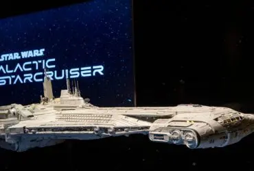 A model of the Halcyon starcruiser is viewable by guests for a limited time in Disney’s Hollywood Studios at Walt Disney World Resort in Lake Buena Vista, Fla. When guests book the two-night vacation experience for Star Wars: Galactic Starcruiser, debuting at Walt Disney World Resort in 2022, they will stay aboard this glamorous ship as they plunge into an all-immersive Star Wars story that goes beyond anything Disney has created before. (David Roark, photographer)