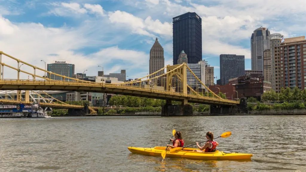 Kayaking along the Allegheny River (Photo: J.P. Diroll)