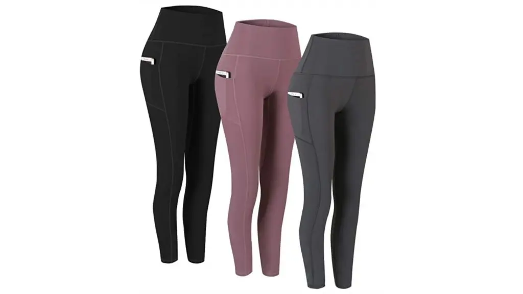 Fengbay 2 Pack High Waist Yoga Pants, Pocket Yoga Pants Tummy Control Workout Running 4 Way Stretch Yoga Leggings (Photo: Amazon)