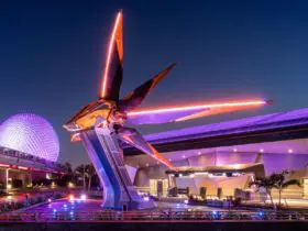 The first full-size Starblaster ever built stands outside the Guardians of the Galaxy ride (Photo: Disney)