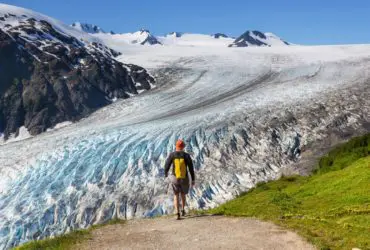 Hiker at Exit Glacier, Kenai Fjords National Park, Seward, Alaska (Photo: Shutterstock)