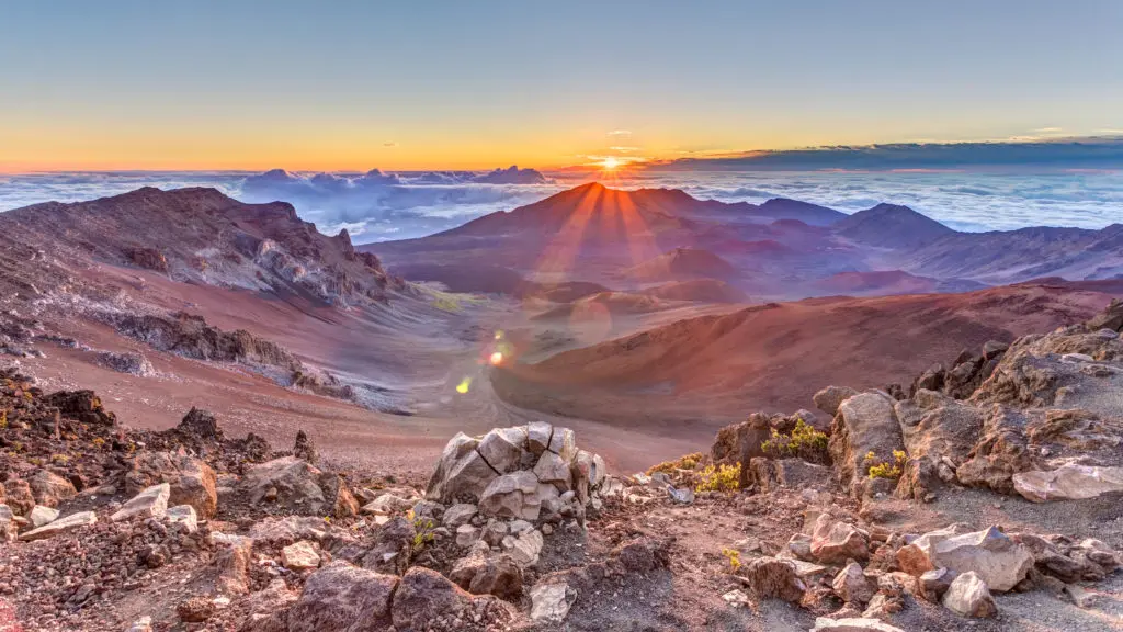 Sunrise over Haleakala on Maui in Hawaii