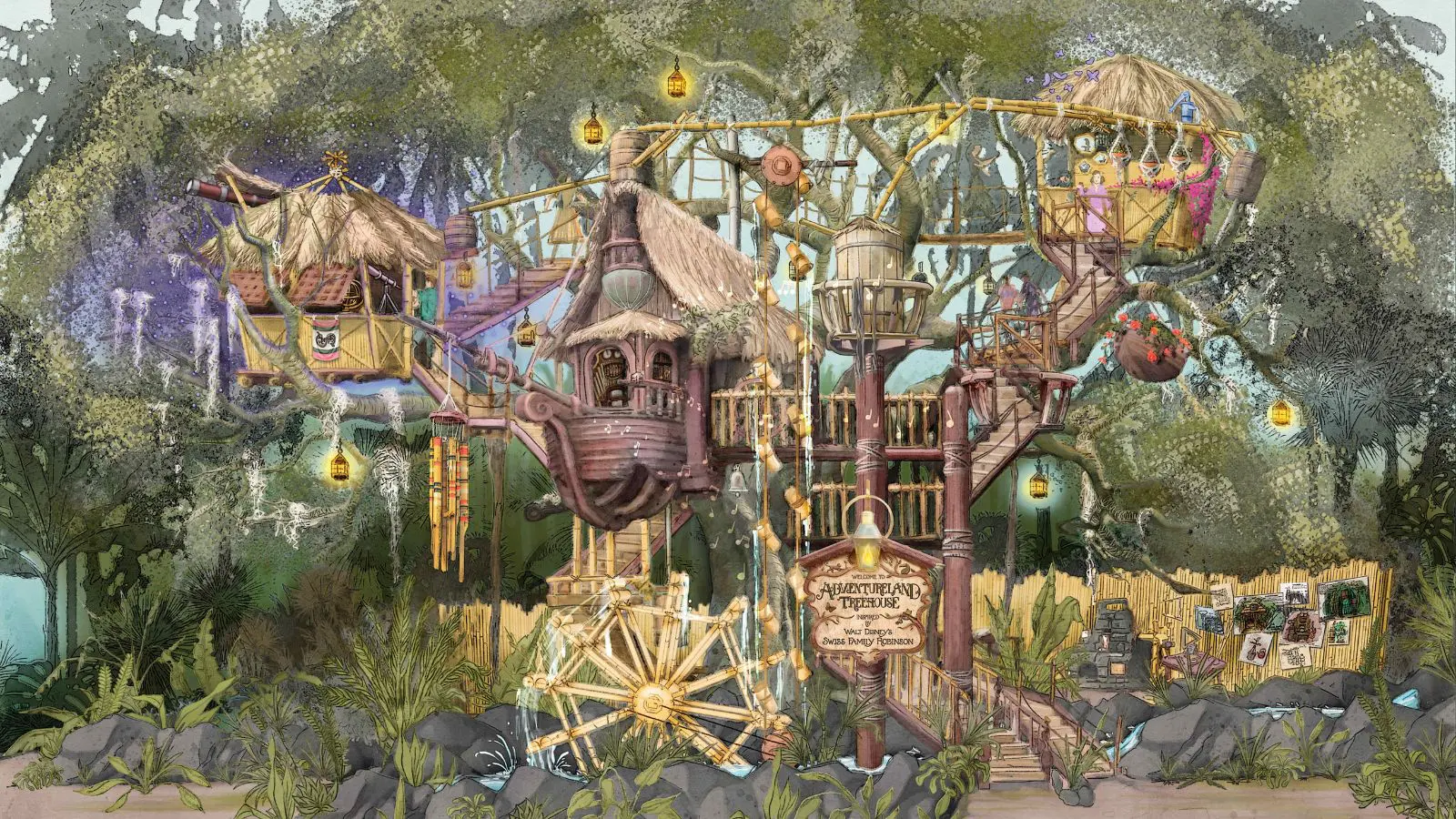 Artist's rendering of Disneyland's new Adventureland Treehouse (Credit: Disney)