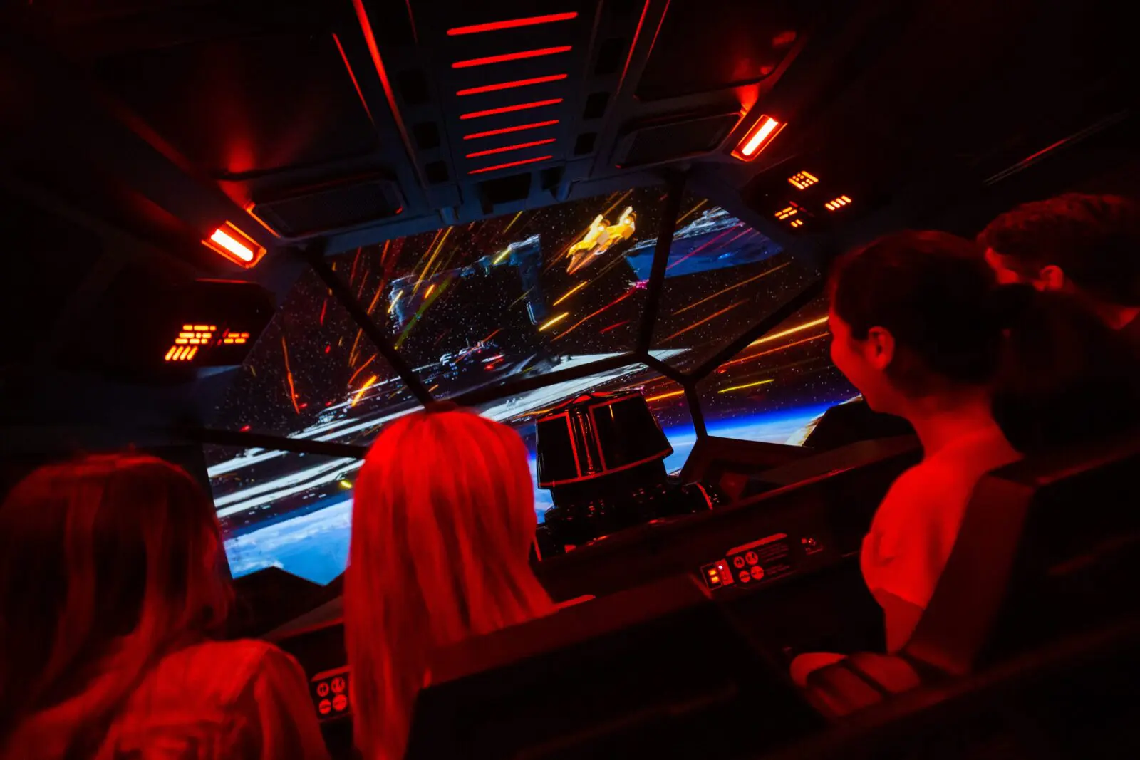 Guests board an escape pod in Star Wars: Rise of the Resistance (Photo: Steven Diaz)