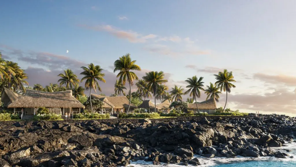 Artist's rendering of Kona Village in Hawaii (Credit: Rosewood Resorts)