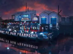 Concept art of San Fransokyo Square at Disney California Adventure Park (Credit: Disney)