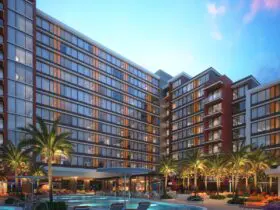 Concept art of The Villas at Disneyland Hotel, located just steps away from the Downtown Disney District (Credit: Disney)