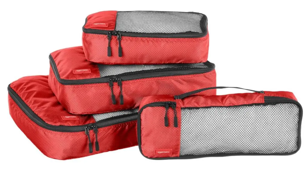 Amazon Basics Packing Cubes in Red