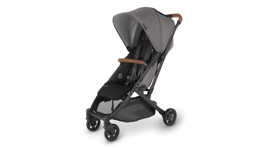 UPPAbaby Minu V2 Travel Stroller in a medium gray color