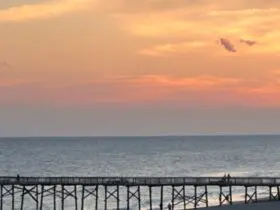 view of sunset over water in Beaufort, North Carolina