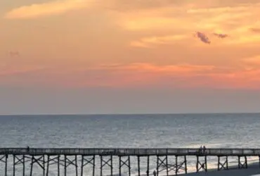 view of sunset over water in Beaufort, North Carolina