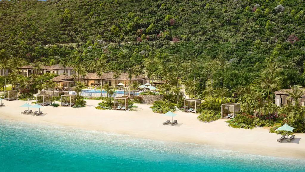 Artist's rendering of the Peter Island Resort in the British Virgin Islands, which will reopen in 2024 after a six-year renovation (Credit: Peter Island Resort)