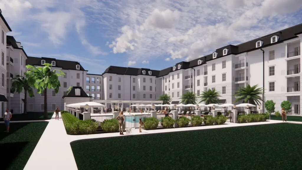 Artist's rendering of the pet-friendly Riding Academy Hotel in Ocala, Florida, opening spring 2024 (Credit: The Riding Academy Hotel)